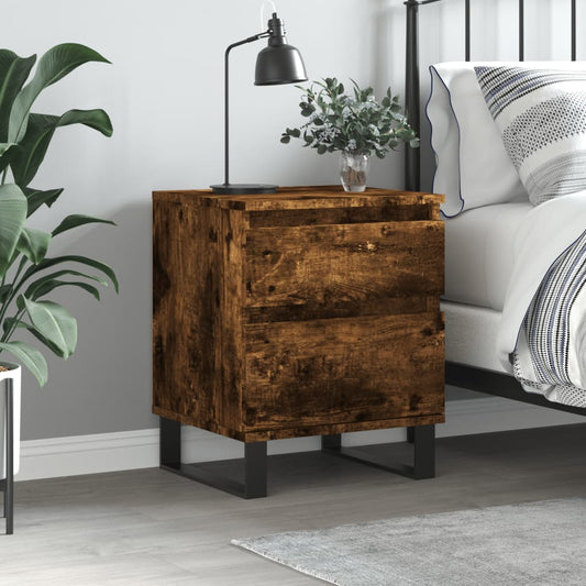 Berkfield Bedside Cabinet Smoked Oak 40x35x50 cm Engineered Wood