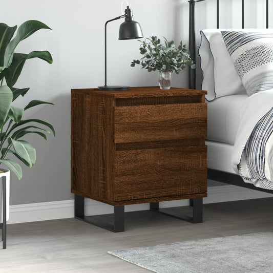 Berkfield Bedside Cabinet Brown Oak 40x35x50 cm Engineered Wood