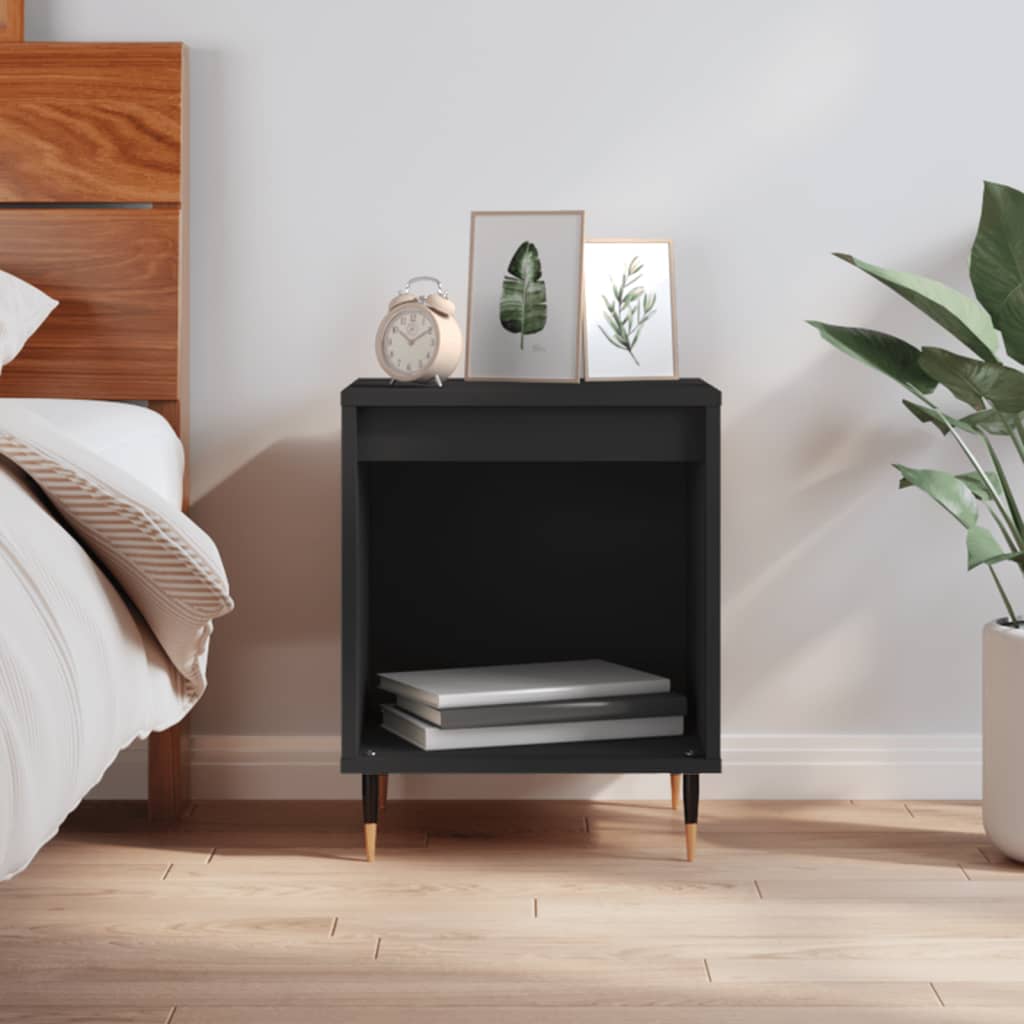 Berkfield Bedside Cabinet Black 40x35x50 cm Engineered Wood