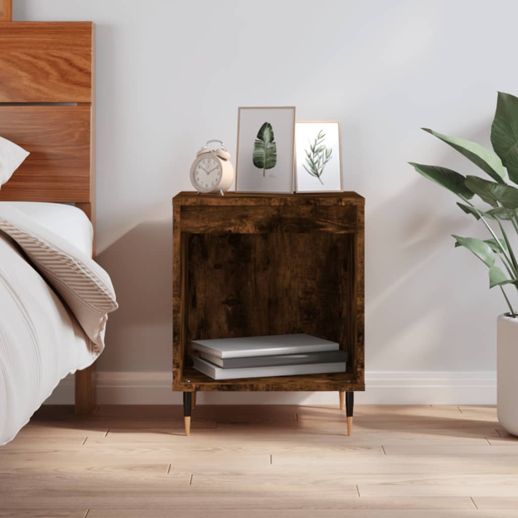 Berkfield Bedside Cabinet Smoked Oak 40x35x50 cm Engineered Wood