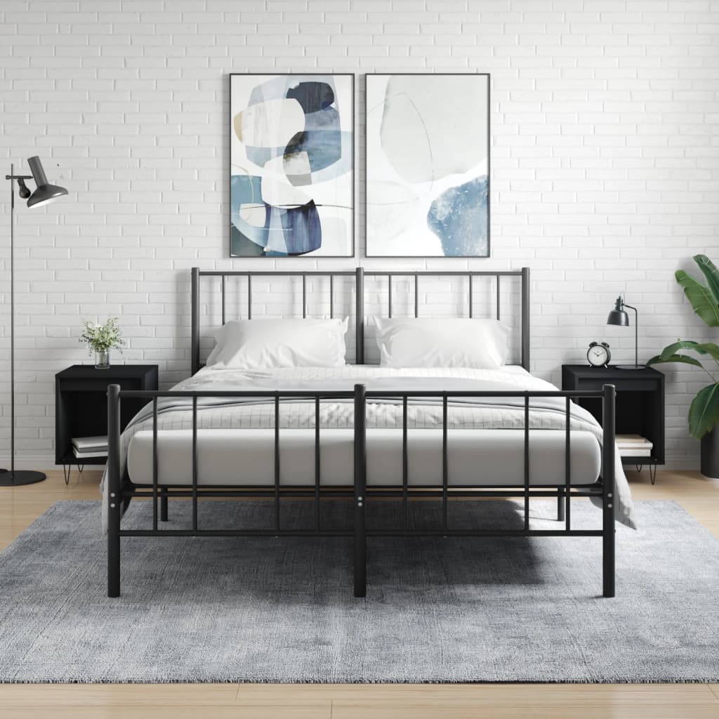 Berkfield Bedside Cabinets 2 pcs Black 40x35x50 cm Engineered Wood