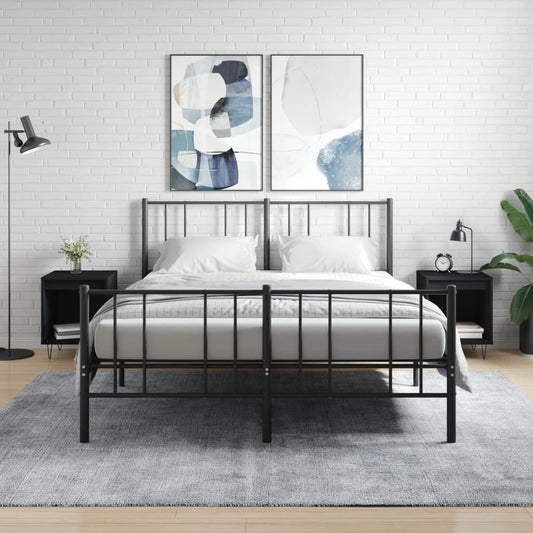 Berkfield Bedside Cabinets 2 pcs Black 40x35x50 cm Engineered Wood