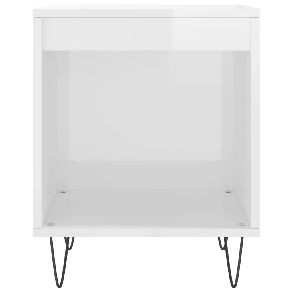 Berkfield Bedside Cabinet High Gloss White 40x35x50 cm Engineered Wood