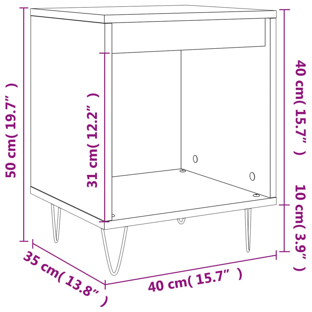 Berkfield Bedside Cabinet High Gloss White 40x35x50 cm Engineered Wood