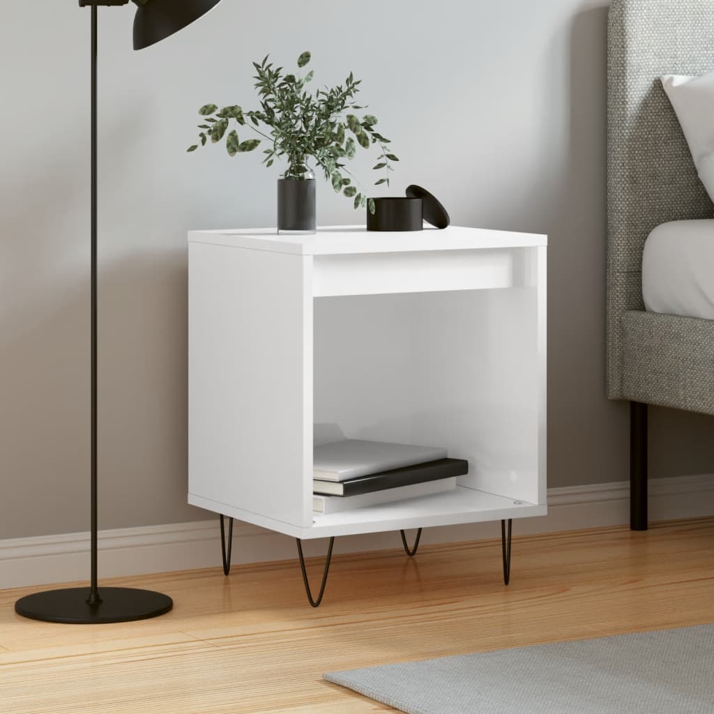 Berkfield Bedside Cabinet High Gloss White 40x35x50 cm Engineered Wood