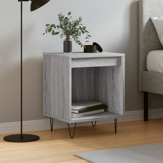 Berkfield Bedside Cabinet Grey Sonoma 40x35x50 cm Engineered Wood