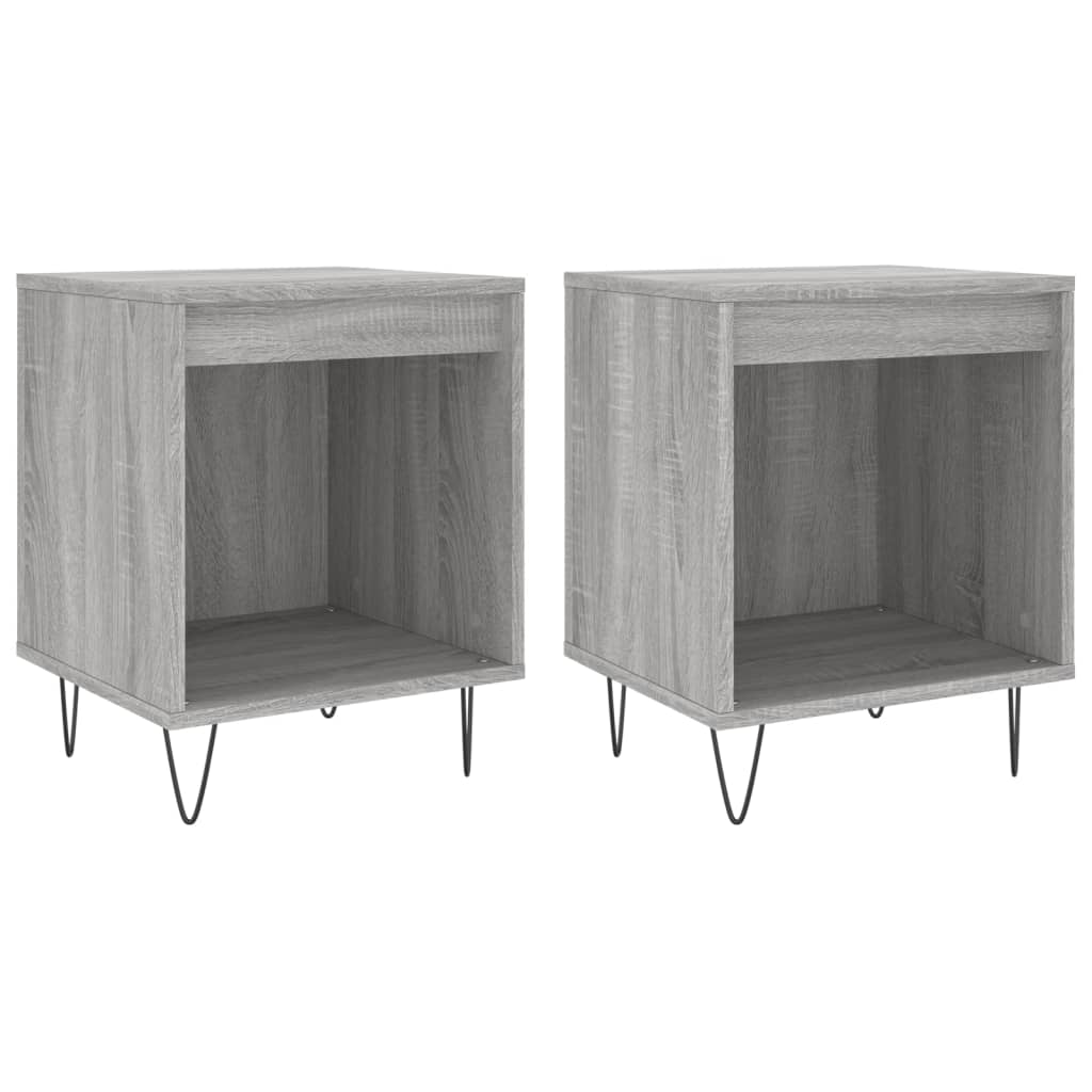 Berkfield Bedside Cabinets 2 pcs Grey Sonoma 40x35x50 cm Engineered Wood