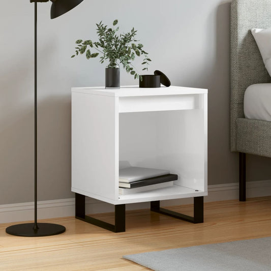 Berkfield Bedside Cabinet High Gloss White 40x35x50 cm Engineered Wood