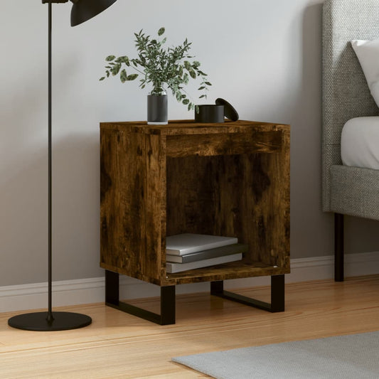 Berkfield Bedside Cabinet Smoked Oak 40x35x50 cm Engineered Wood