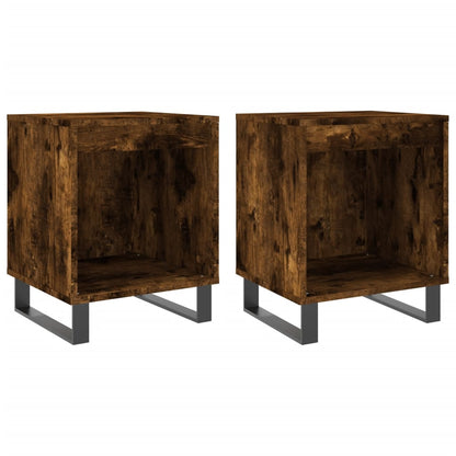 Berkfield Bedside Cabinets 2 pcs Smoked Oak 40x35x50 cm Engineered Wood