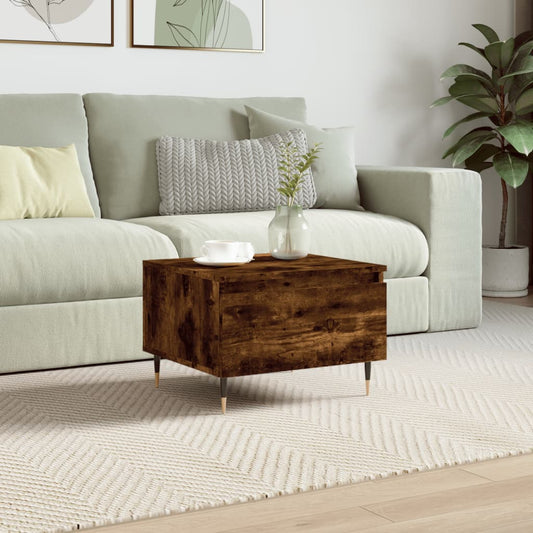 Berkfield Coffee Table Smoked Oak 50x46x35 cm Engineered Wood