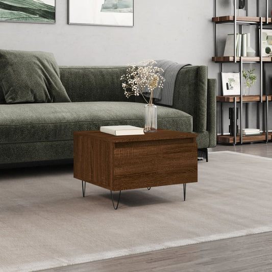 Berkfield Coffee Table Brown Oak 50x46x35 cm Engineered Wood