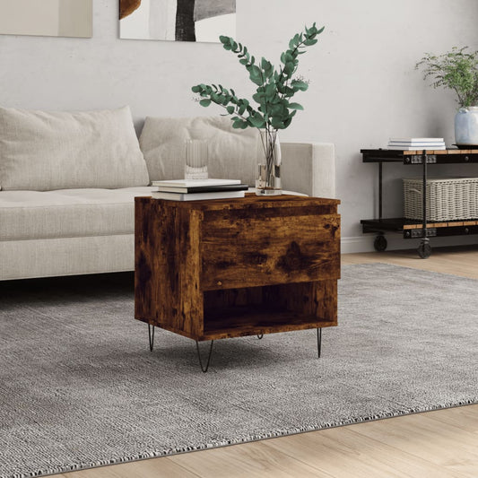 Berkfield Coffee Table Smoked Oak 50x46x50 cm Engineered Wood