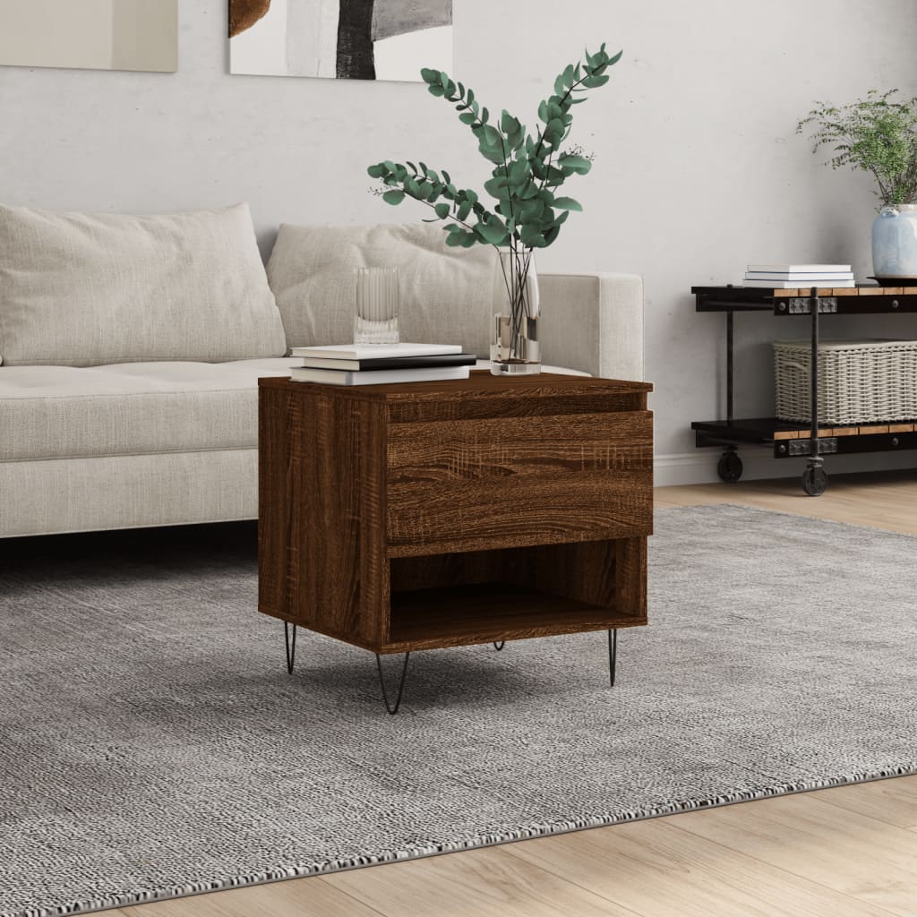 Berkfield Coffee Table Brown Oak 50x46x50 cm Engineered Wood