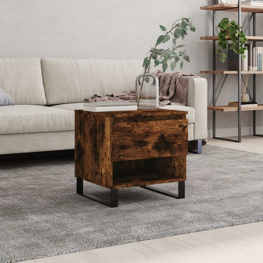 Berkfield Coffee Table Smoked Oak 50x46x50 cm Engineered Wood