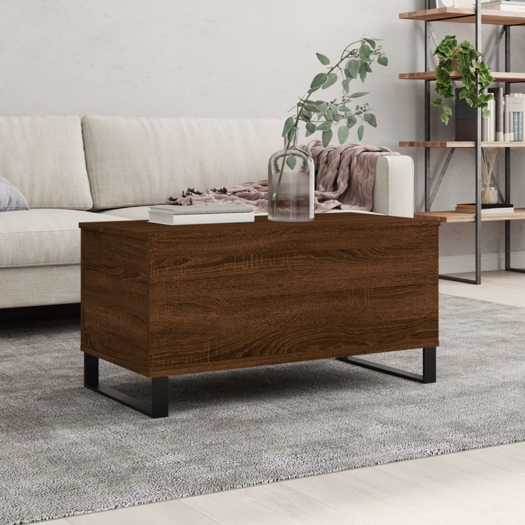 Berkfield Coffee Table Brown Oak 90x44.5x45 cm Engineered Wood