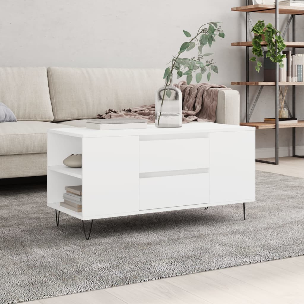 Berkfield Coffee Table White 102x44.5x50 cm Engineered Wood
