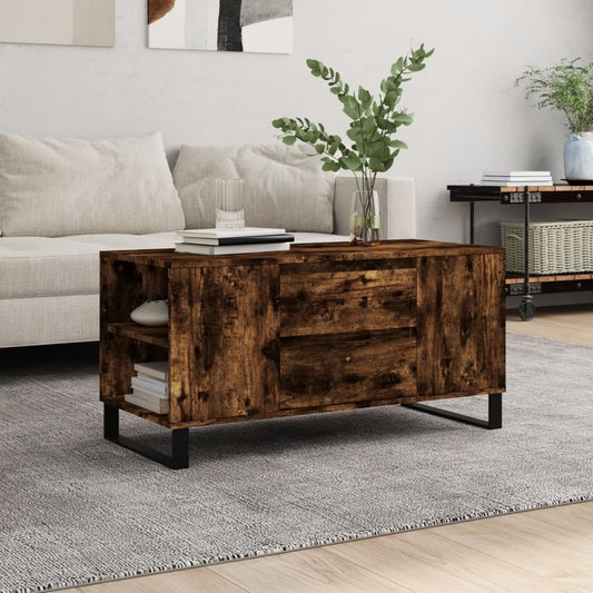Berkfield Coffee Table Smoked Oak 102x44.5x50 cm Engineered Wood