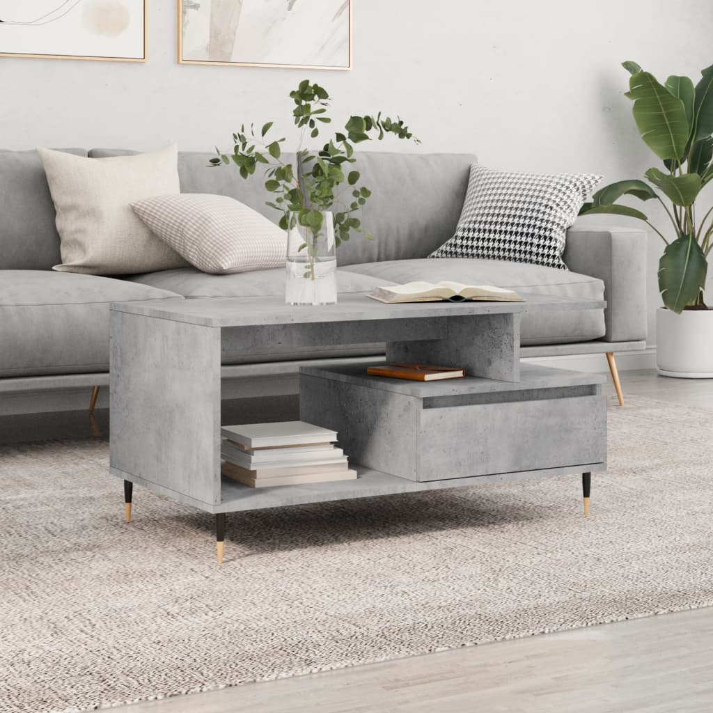 Berkfield Coffee Table Concrete Grey 90x49x45 cm Engineered Wood