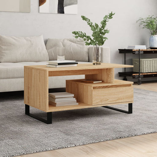 Berkfield Coffee Table Sonoma Oak 90x49x45 cm Engineered Wood