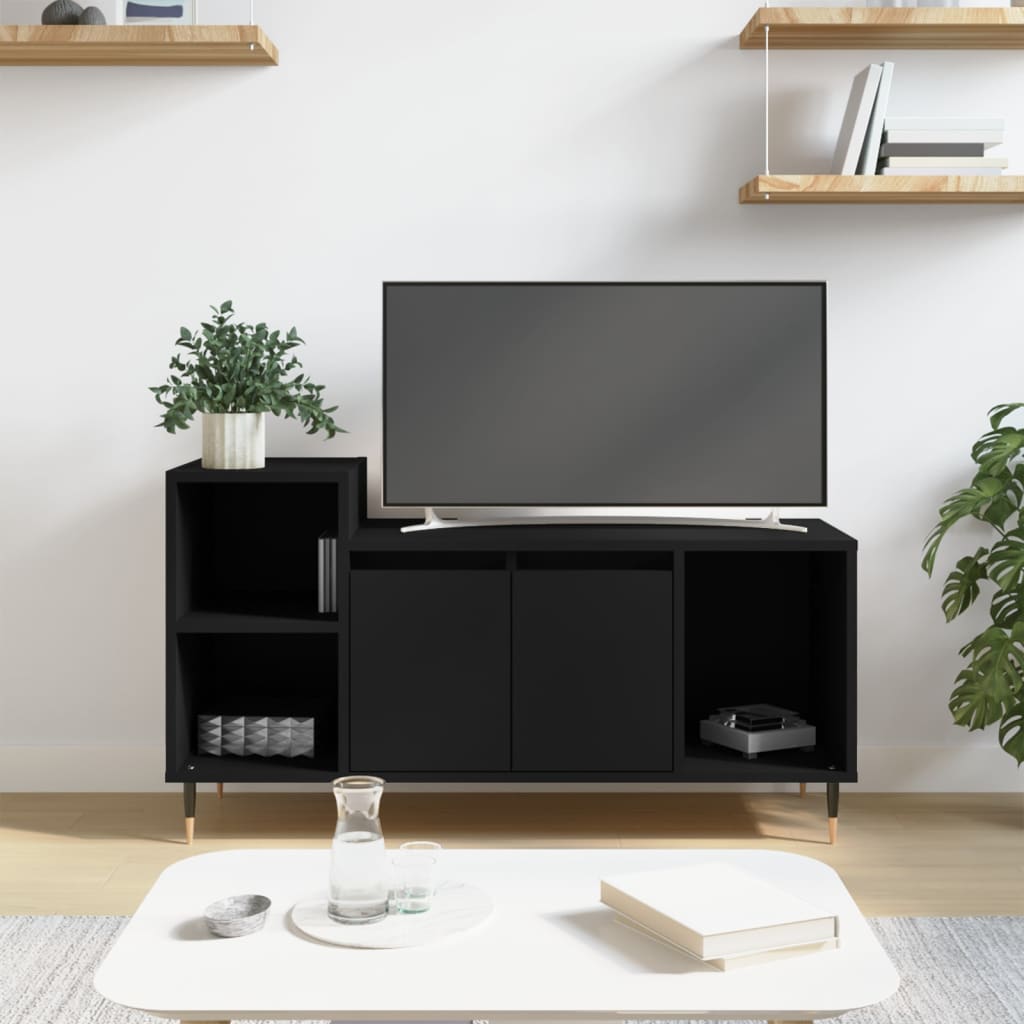 Berkfield TV Cabinet Black 100x35x55 cm Engineered Wood