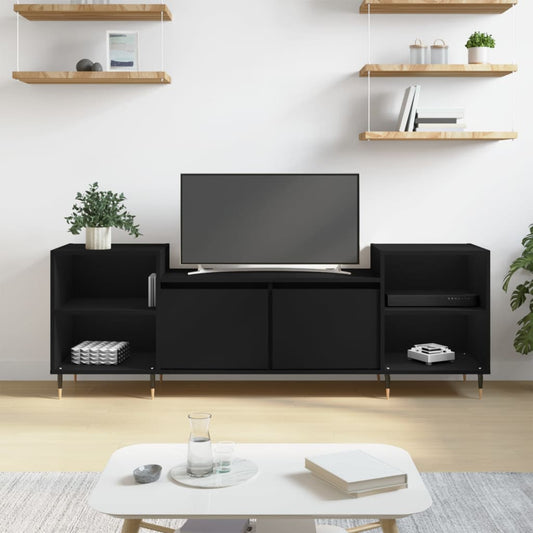 Berkfield TV Cabinet Black 160x35x55 cm Engineered Wood