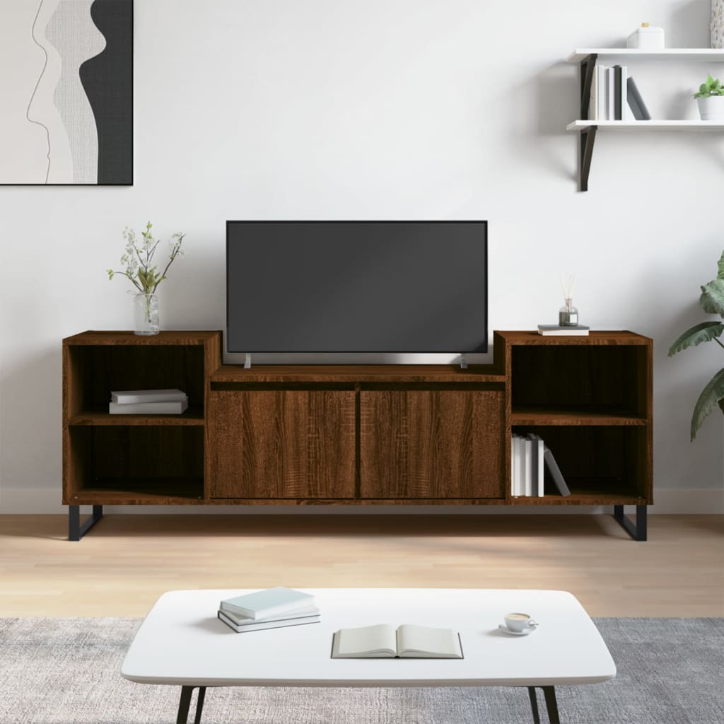 Berkfield TV Cabinet Brown Oak 160x35x55 cm Engineered Wood