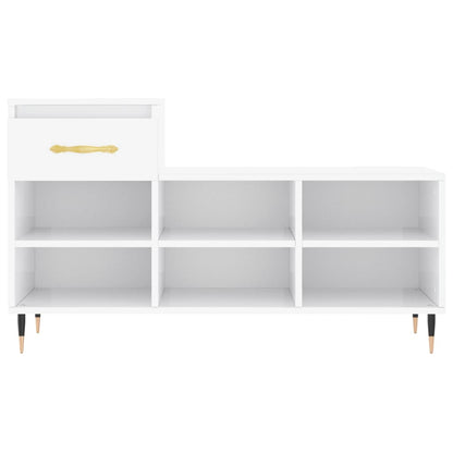 Berkfield Shoe Cabinet High Gloss White 102x36x60 cm Engineered Wood