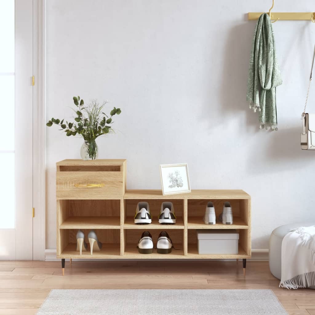 Berkfield Shoe Cabinet Sonoma Oak 102x36x60 cm Engineered Wood