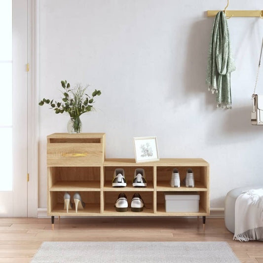 Berkfield Shoe Cabinet Sonoma Oak 102x36x60 cm Engineered Wood