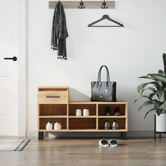 Berkfield Shoe Cabinet Sonoma Oak 102x36x60 cm Engineered Wood