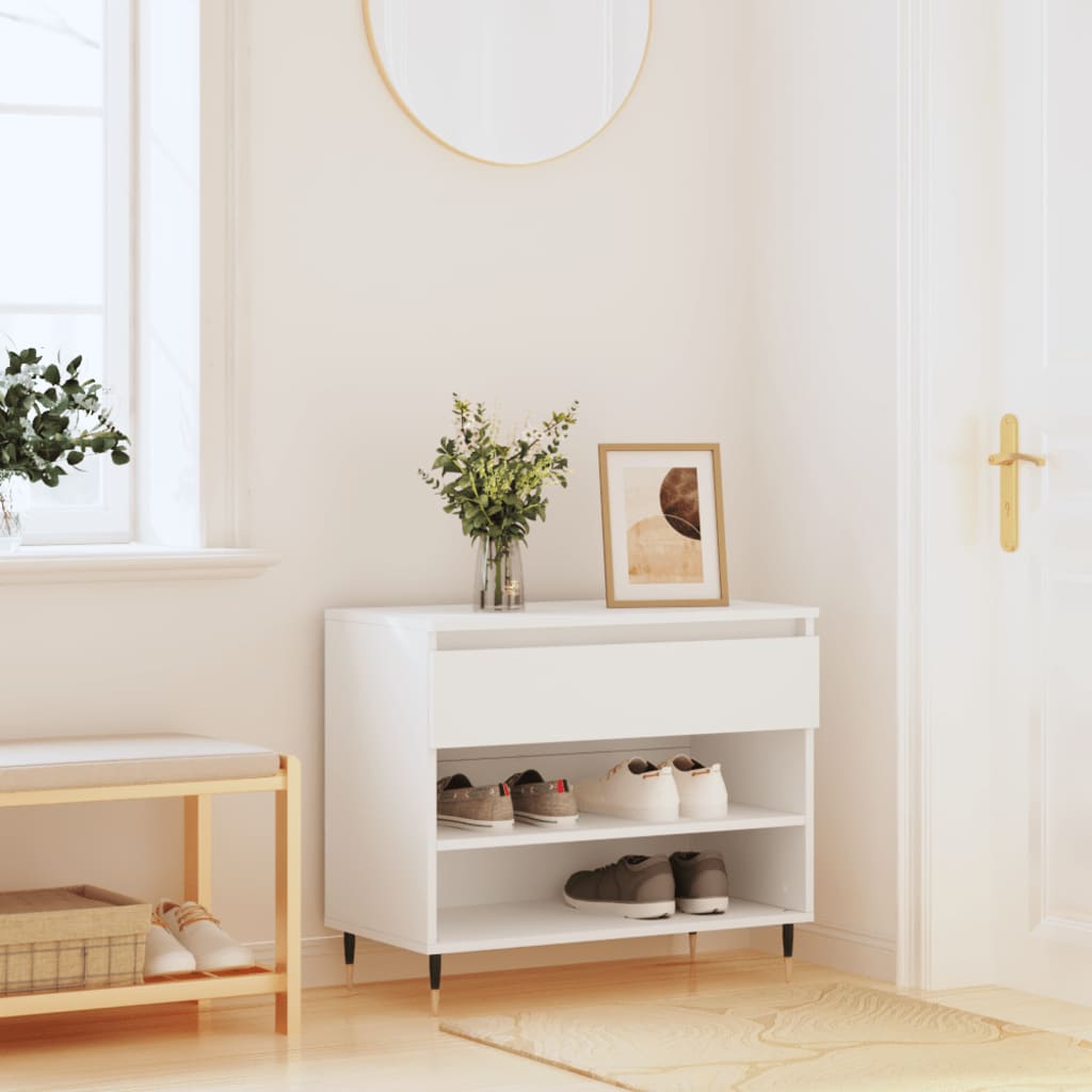 Berkfield Shoe Cabinet White 70x36x60 cm Engineered Wood