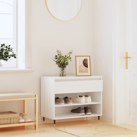 Berkfield Shoe Cabinet White 70x36x60 cm Engineered Wood