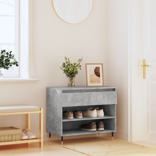 Berkfield Shoe Cabinet Concrete Grey 70x36x60 cm Engineered Wood