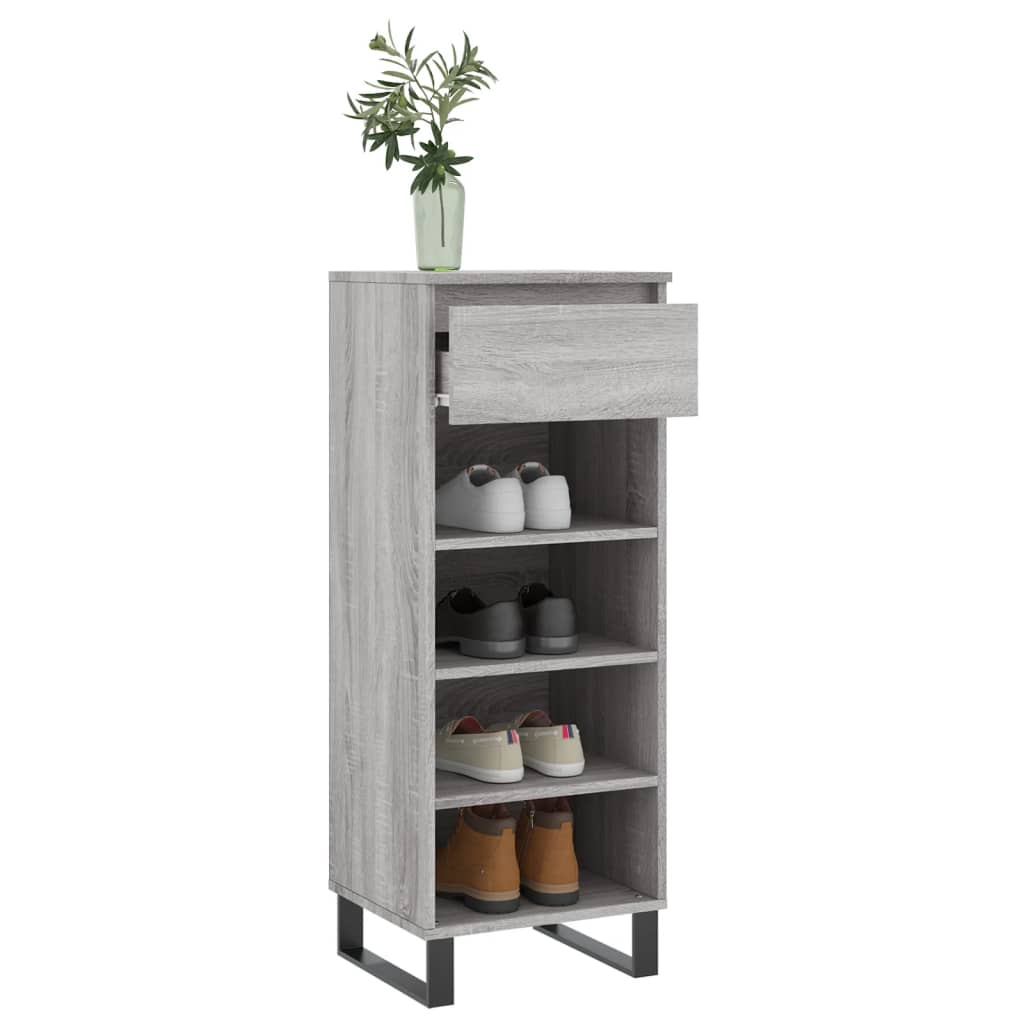 Berkfield Shoe Cabinet Grey Sonoma 40x36x105 cm Engineered Wood