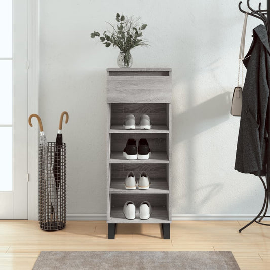 Berkfield Shoe Cabinet Grey Sonoma 40x36x105 cm Engineered Wood