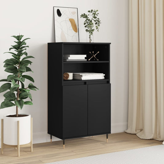 Berkfield Highboard Black 60x36x110 cm Engineered Wood