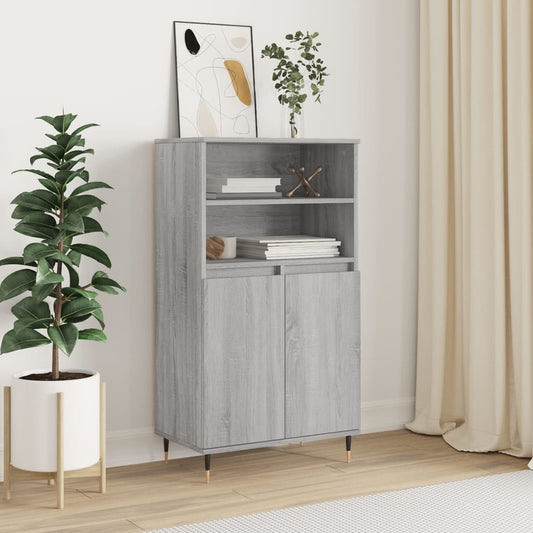 Berkfield Highboard Grey Sonoma 60x36x110 cm Engineered Wood
