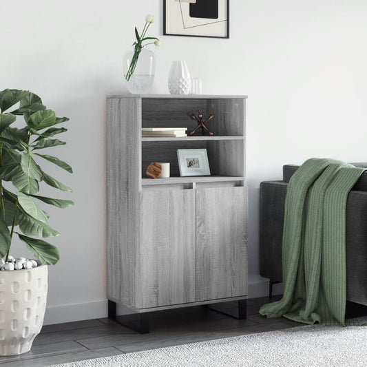 Berkfield Highboard Grey Sonoma 60x36x110 cm Engineered Wood