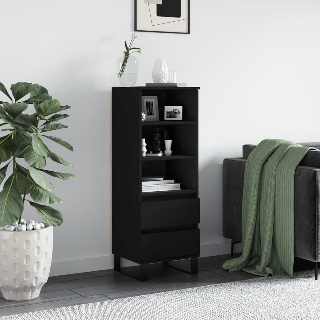 Berkfield Highboard Black 40x36x110 cm Engineered Wood