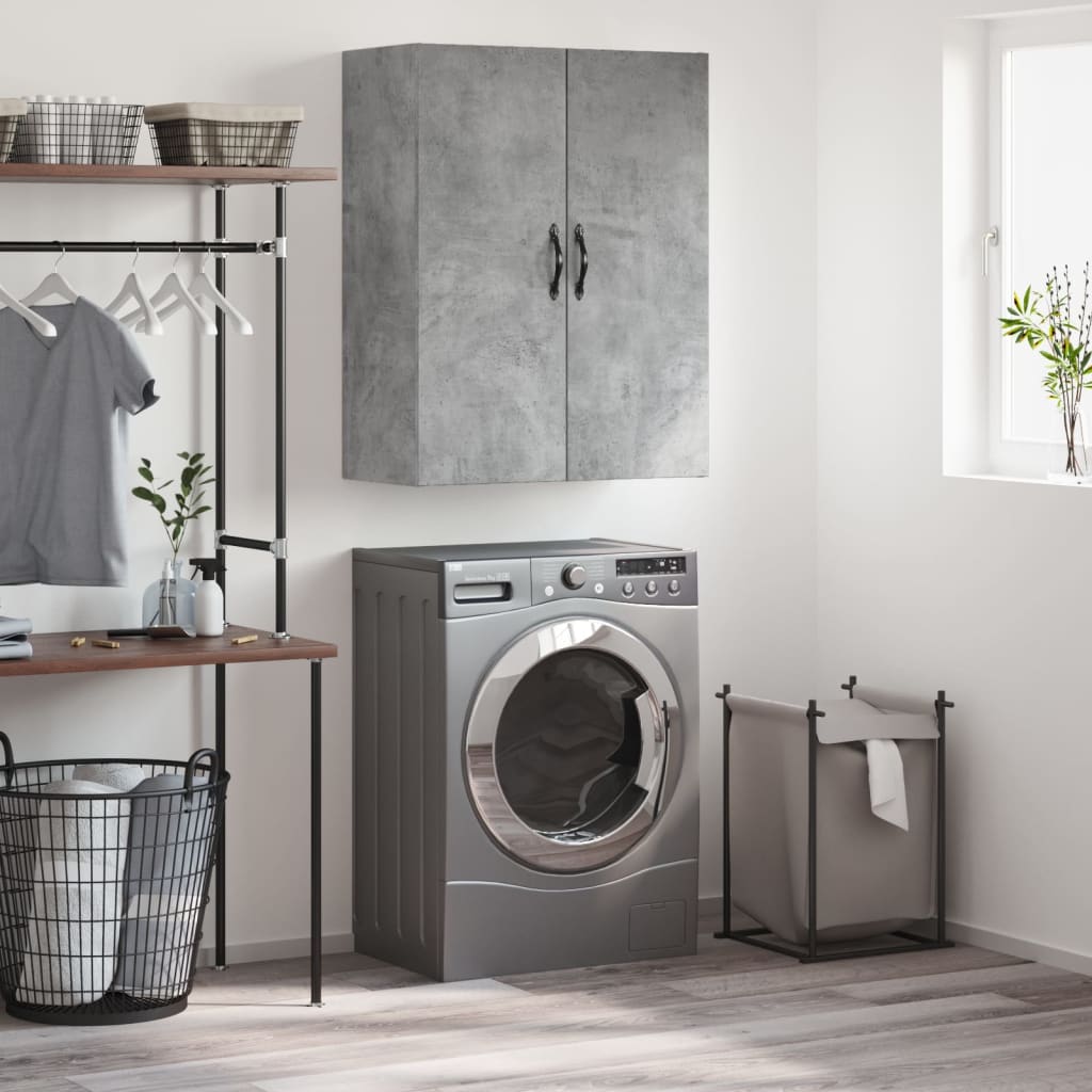 Berkfield Wall Mounted Cabinet Concrete Grey 69.5x34x90 cm Engineered Wood
