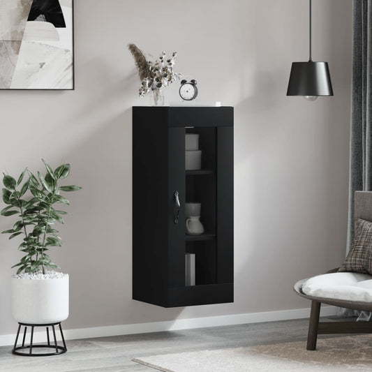 Berkfield Wall Mounted Cabinet Black 34.5x34x90 cm