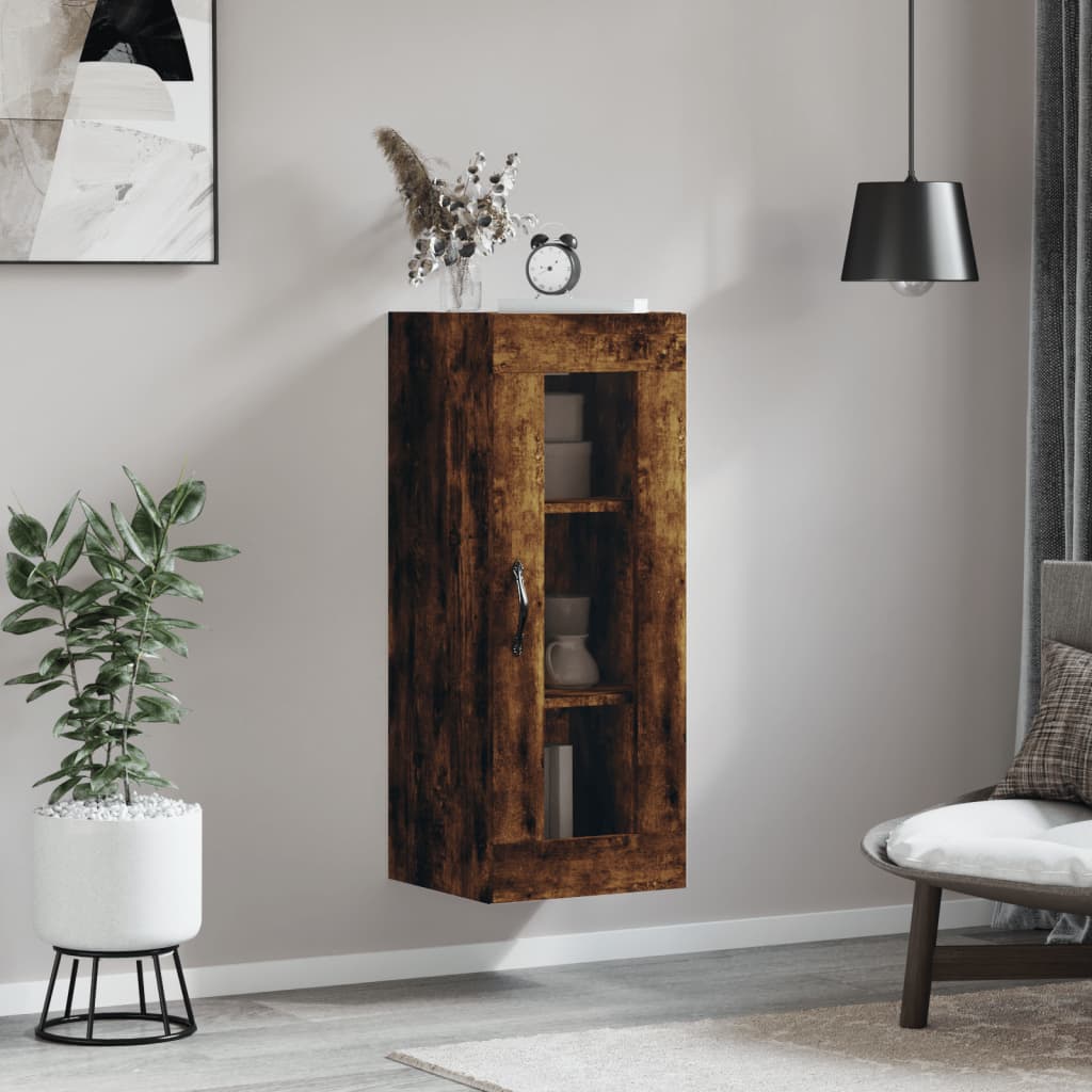 Berkfield Wall Mounted Cabinet Smoked Oak 34.5x34x90 cm