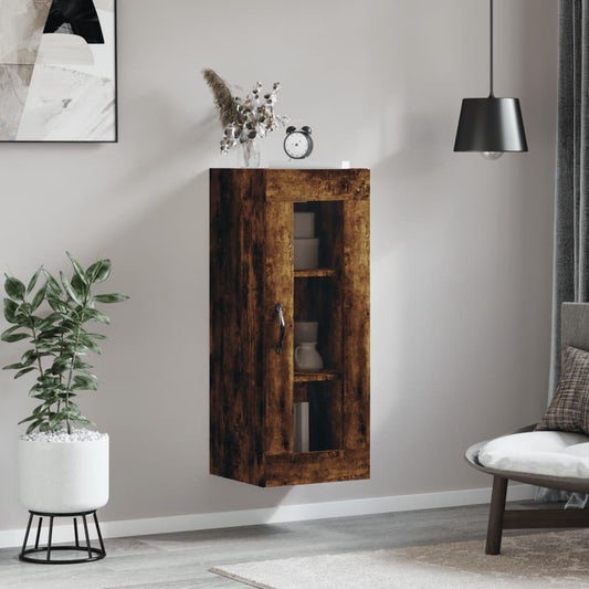 Berkfield Wall Mounted Cabinet Smoked Oak 34.5x34x90 cm