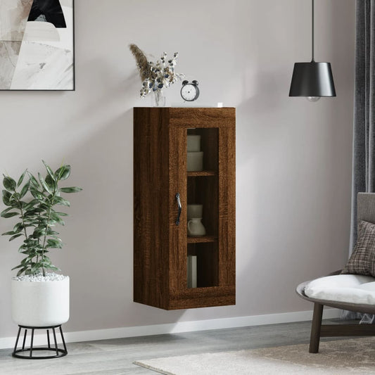 Berkfield Wall Mounted Cabinet Brown Oak 34.5x34x90 cm