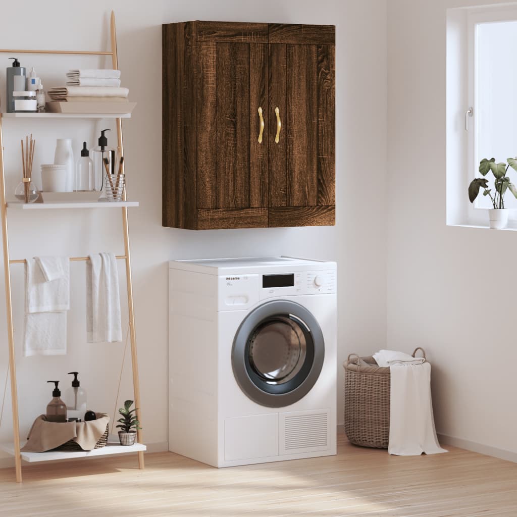 Berkfield Wall Mounted Cabinet Brown Oak 69.5x34x90 cm Engineered Wood