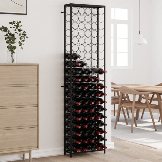 Berkfield Wine Rack for 95 Bottles Black 54x18x200 cm Wrought Iron