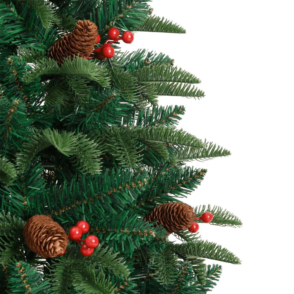 Berkfield Artificial Hinged Christmas Tree with Cones and Berries 120 cm
