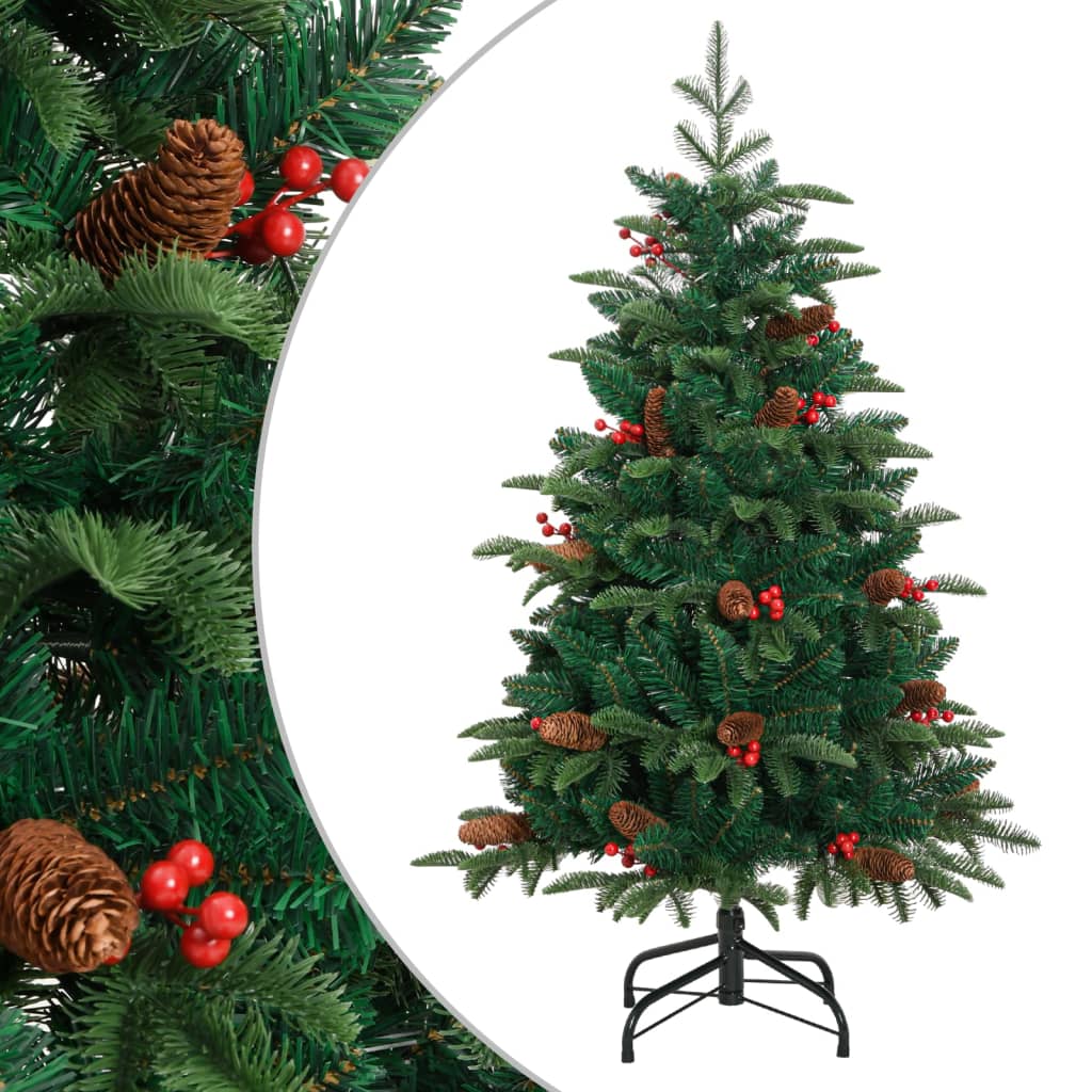Berkfield Artificial Hinged Christmas Tree with Cones and Berries 150 cm