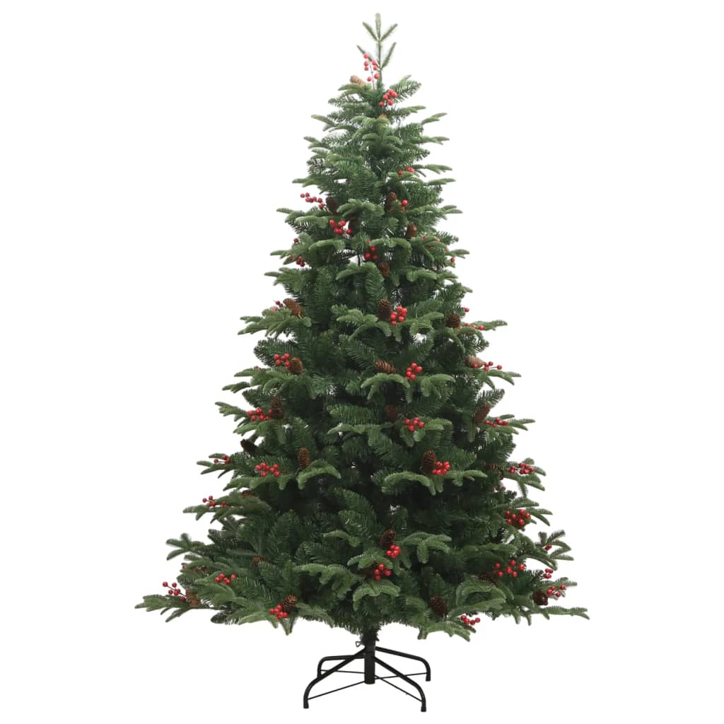 Berkfield Artificial Hinged Christmas Tree with Cones and Berries 180 cm
